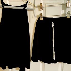 2 piece sleeveless top with draw string shorts